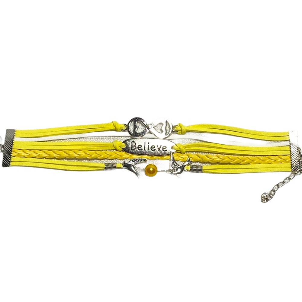 Believe MultiLayered Leather Charm Bracelet